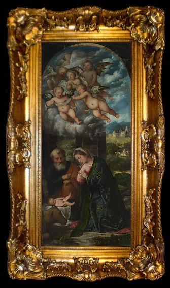 framed  Girolamo Romanino The Nativity, ta009-2